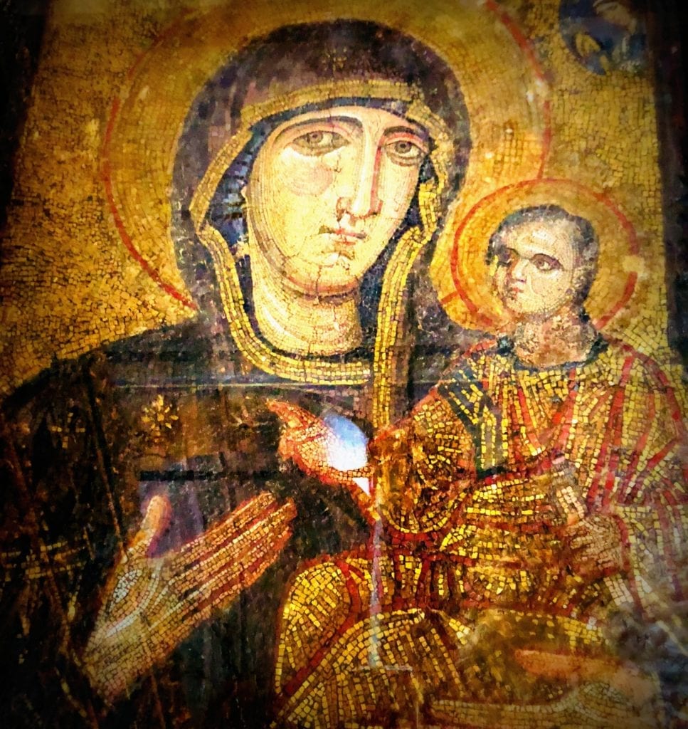 "Maria and child" icon in the Echumenical Patriarchate of Constantinople for Greek Orthodox Christianity, Istanbul. Photo: Herland Report.