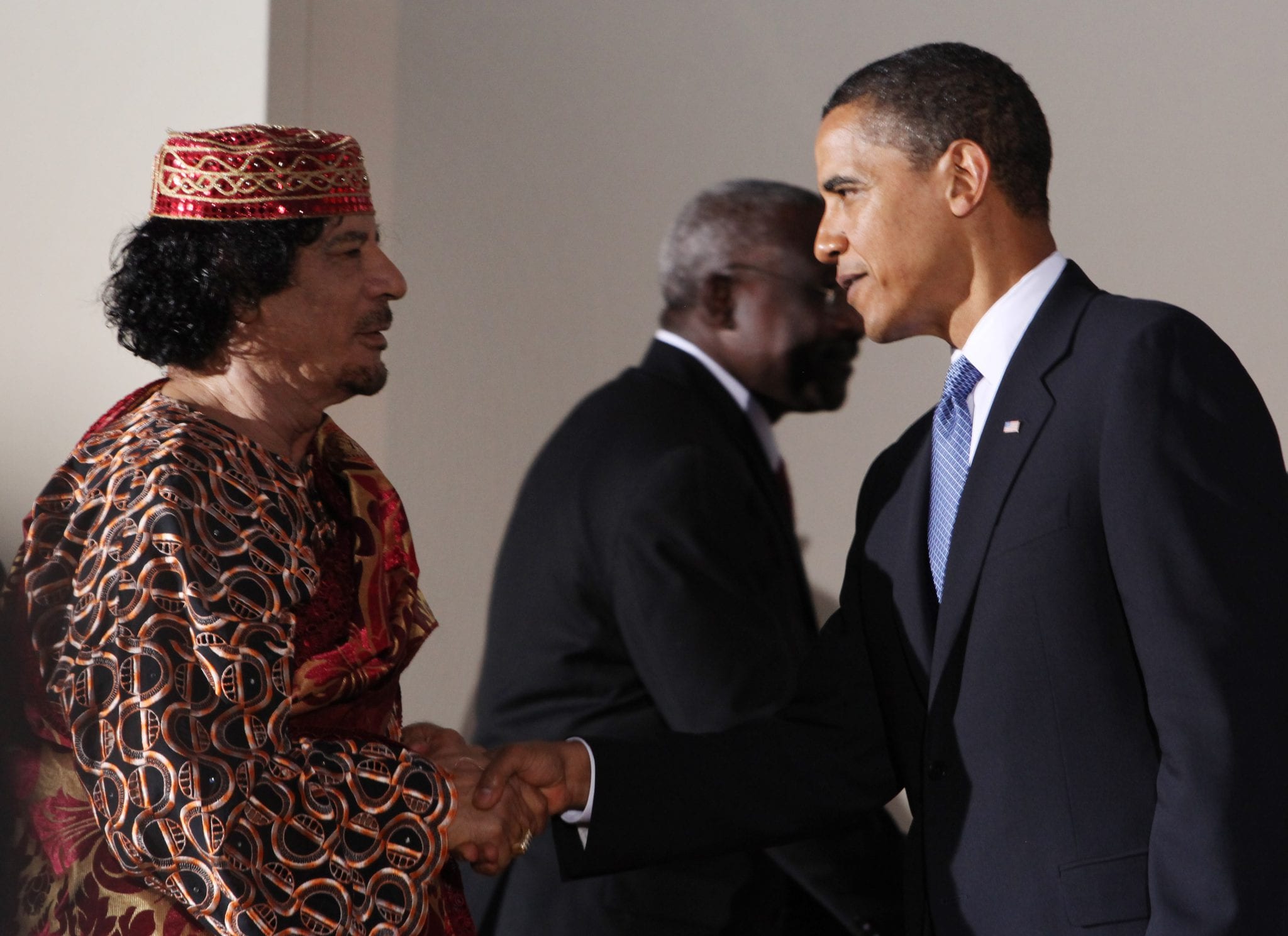 Gaddafi Obama UN meeting