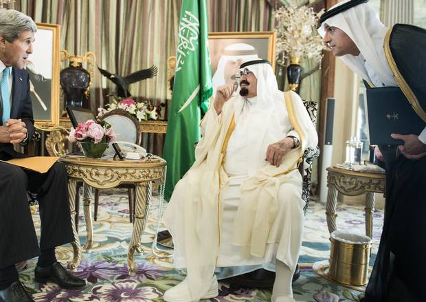 John Kerry with the Saudi King,