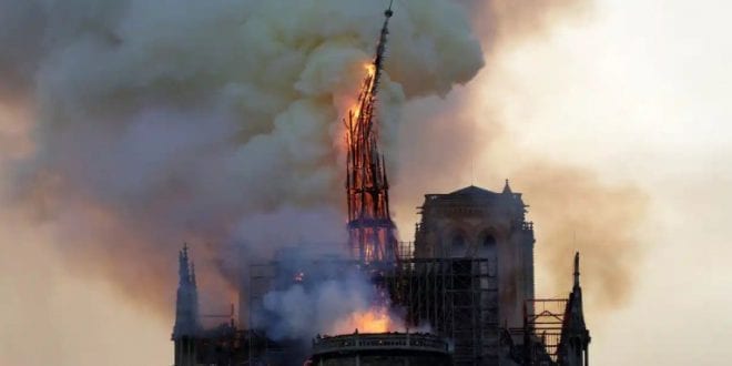 Notre dame arson vandalism attack christianity burning getty herland report