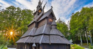 The honest love of Christianity. Stavkirke Norway Shutterstock