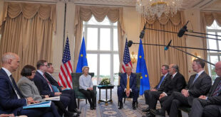 EU backs down to Trump tariff pressure and reach reach deal to avoid trade war Getty